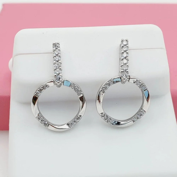 - "925 Sterling Silver Cubic Zirconia Earrings, U19254701 - Picture 5 of 11